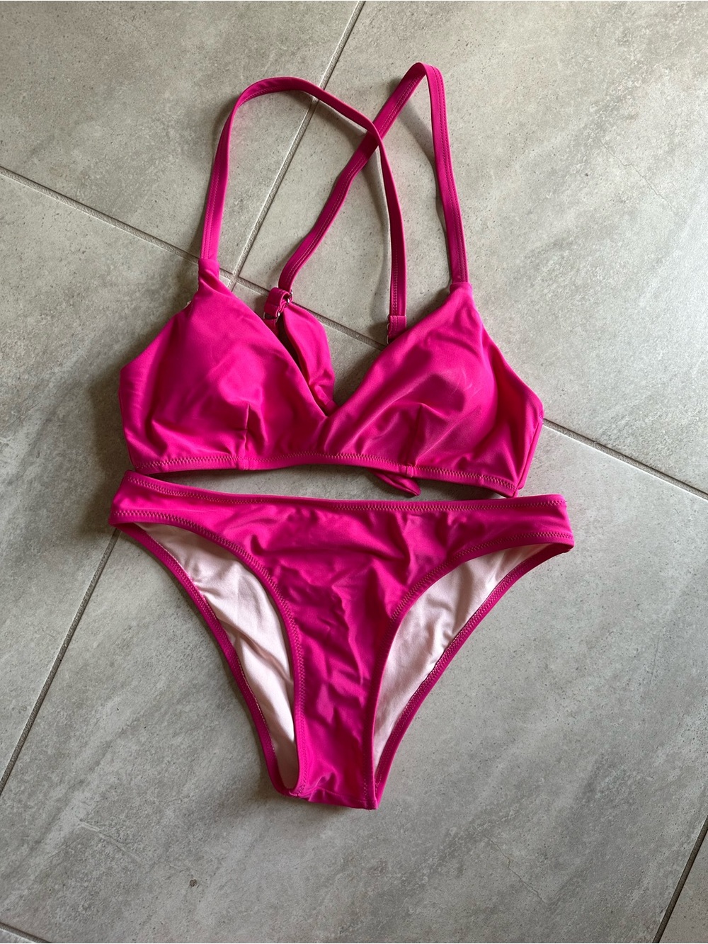 Cupshe Hot Pink Two-Piece Bikini Set